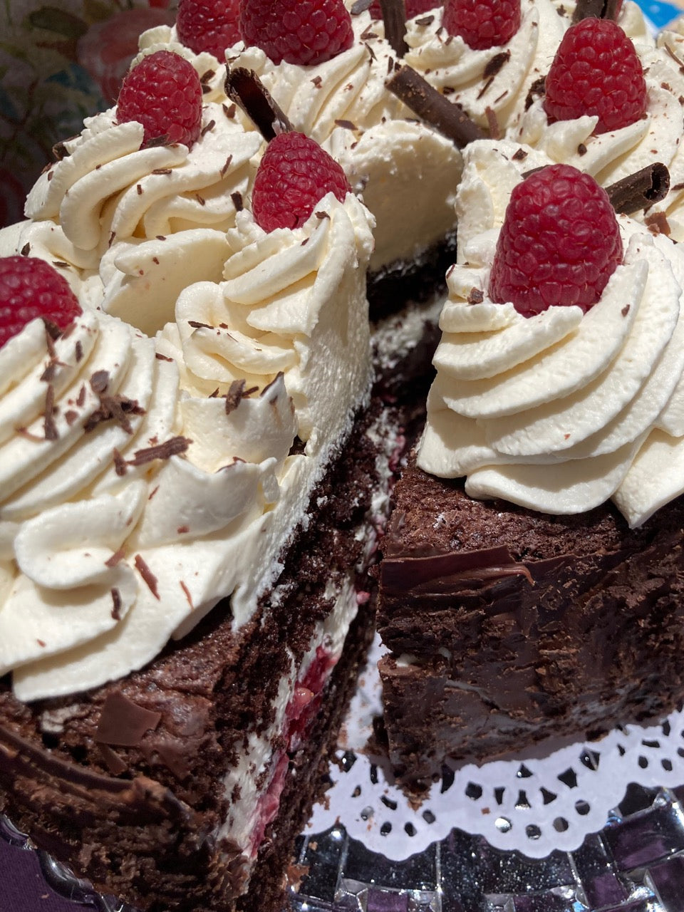 Raspberry Chocolate Genoese Cake